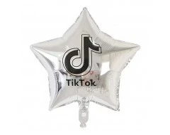 Фолиев балон сребърна звезда - Tik tok