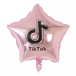 Фолиев балон звезда златна роза - Tik tok