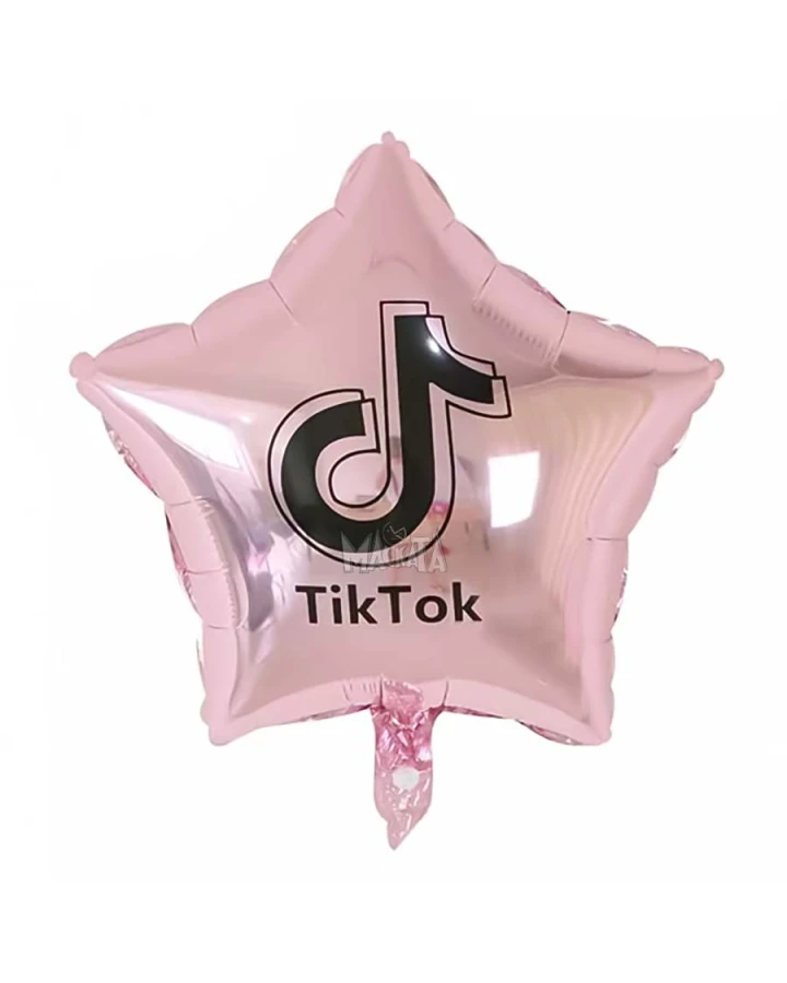 Фолиев балон звезда златна роза - Tik tok