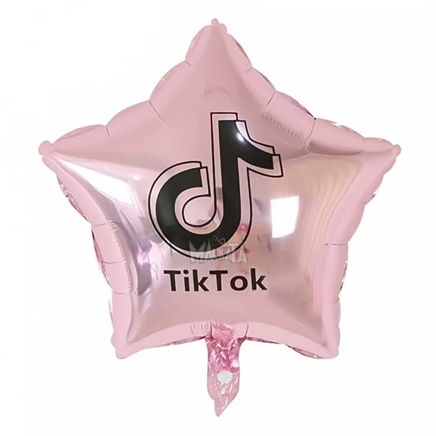 Фолиев балон звезда златна роза - Tik tok