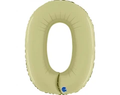 Фолиев балон цифра 0 в цвят green olive