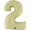 Фолиев балон цифра 2 в цвят green olive