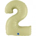 Фолиев балон цифра 2 в цвят green olive