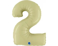 Фолиев балон цифра 2 в цвят green olive