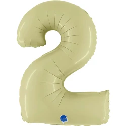 Фолиев балон цифра 2 в цвят green olive
