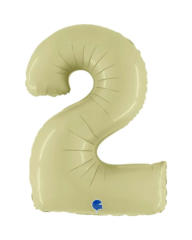 Фолиев балон цифра 2 в цвят green olive