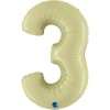 Фолиев балон цифра 3 в цвят green olive
