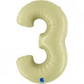 Фолиев балон цифра 3 в цвят green olive
