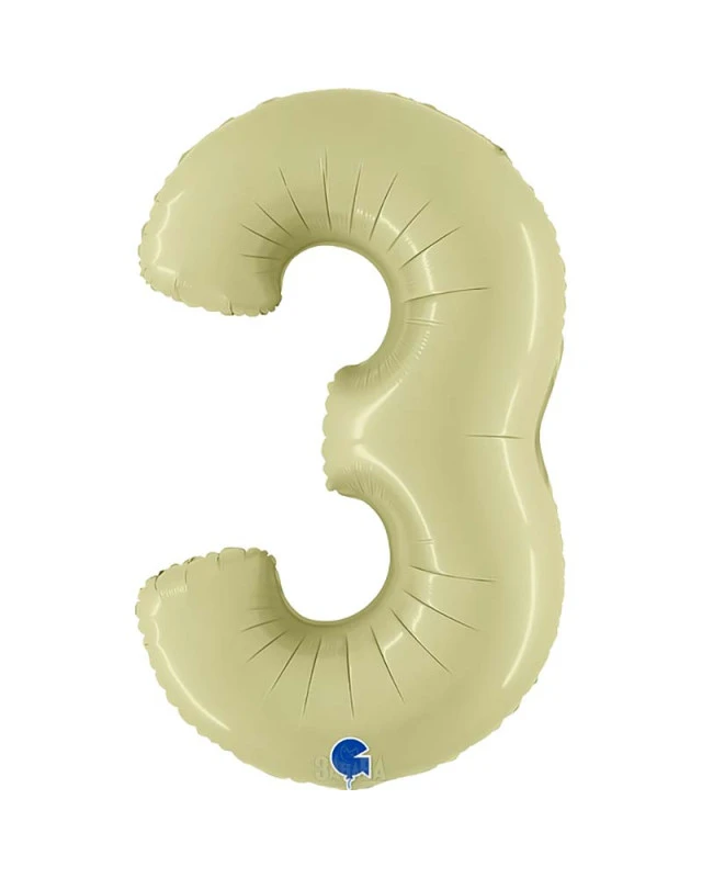 Фолиев балон цифра 3 в цвят green olive