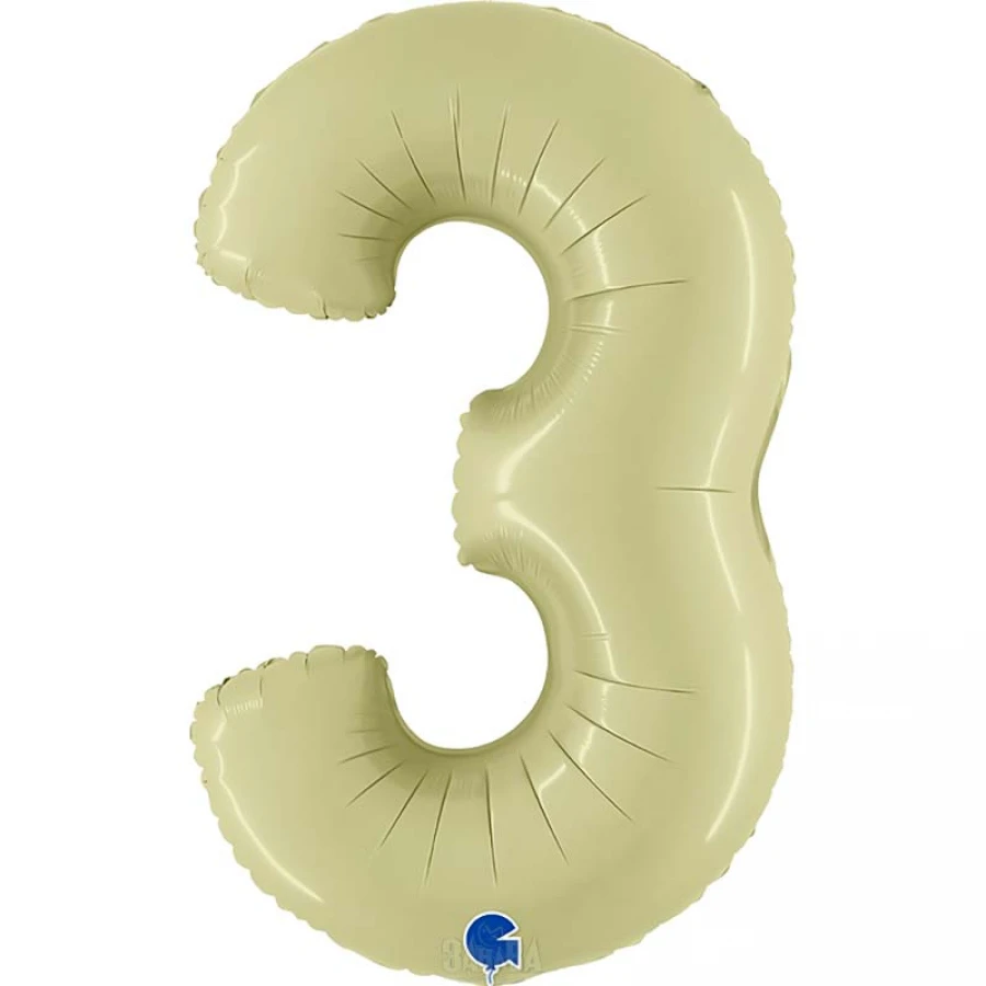 Фолиев балон цифра 3 в цвят green olive