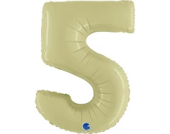 Фолиев балон цифра 5 в цвят green olive