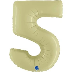 Фолиев балон цифра 5 в цвят green olive