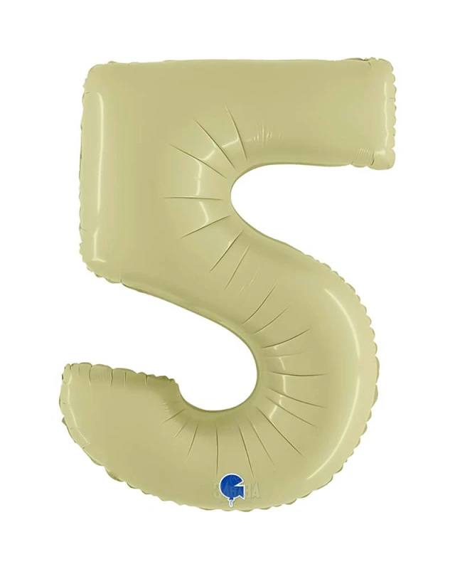 Фолиев балон цифра 5 в цвят green olive
