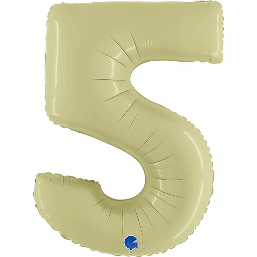 Фолиев балон цифра 5 в цвят green olive