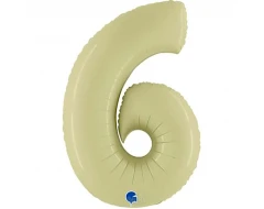 Фолиев балон цифра 6 в цвят green olive