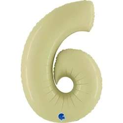 Фолиев балон цифра 6 в цвят green olive