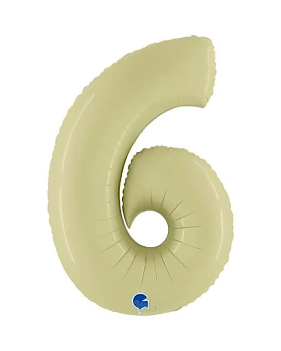Фолиев балон цифра 6 в цвят green olive