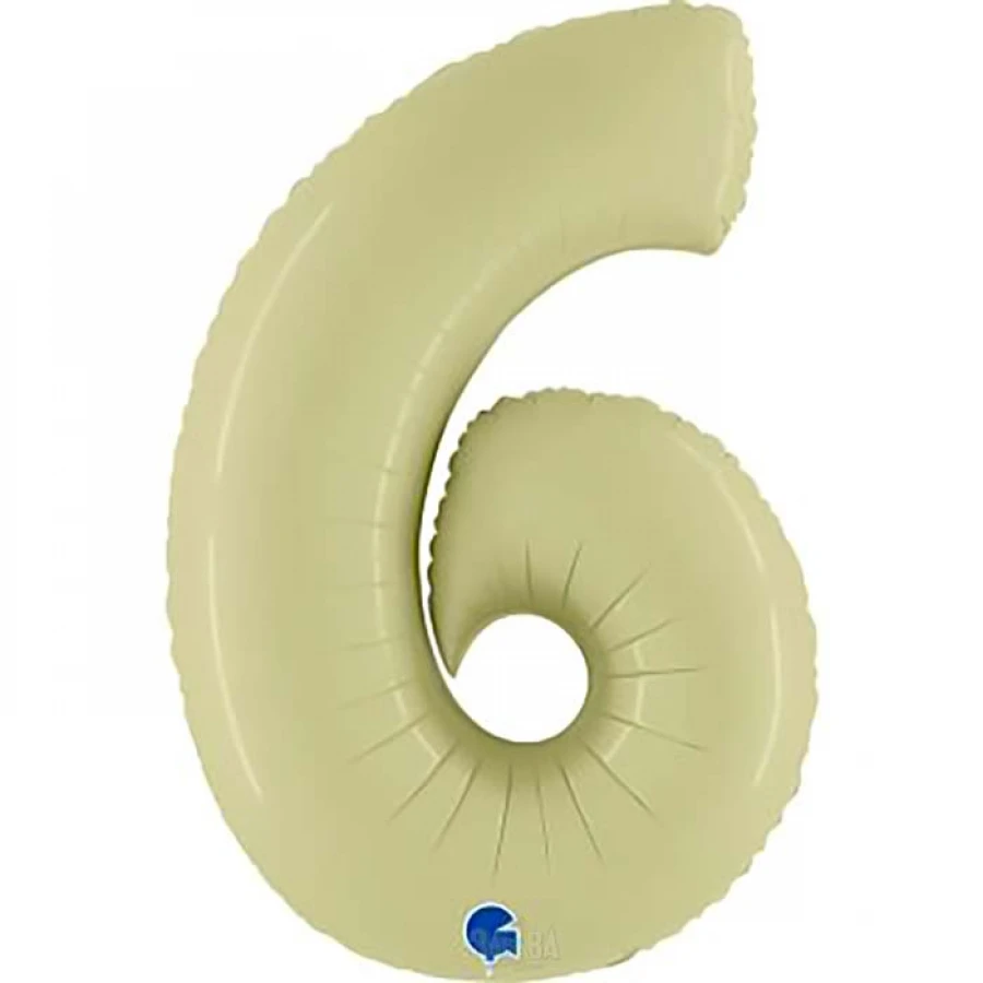 Фолиев балон цифра 6 в цвят green olive