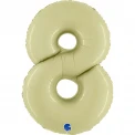 Фолиев балон цифра 8 в цвят green olive