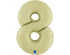 Фолиев балон цифра 8 в цвят green olive