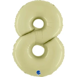 Фолиев балон цифра 8 в цвят green olive