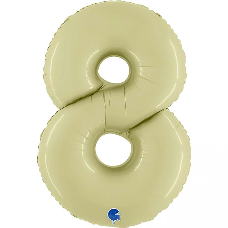 Фолиев балон цифра 8 в цвят green olive