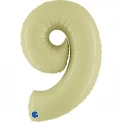 Фолиев балон цифра 9 в цвят green olive