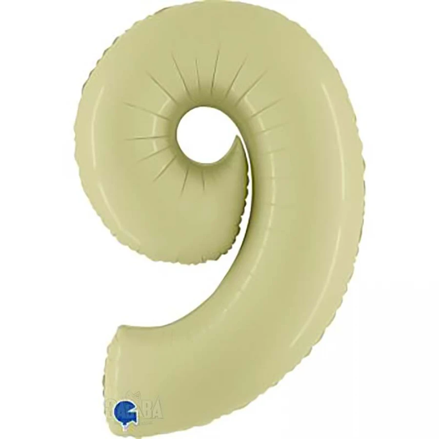 Фолиев балон цифра 9 в цвят green olive