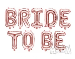 Фолиев надпис от балони „Bride to be“ – Розово злато