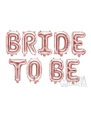 Фолиеви балони под формата на букви Bride to be в цвят розово злато