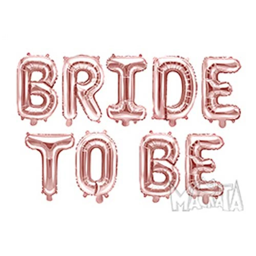 Фолиеви балони под формата на букви Bride to be в цвят розово злато