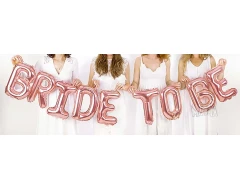 Фолиев надпис от балони „Bride to be“ – Розово злато