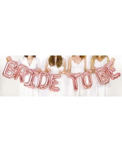 Фолиеви балони под формата на букви Bride to be в цвят розово злато