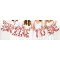 Фолиев надпис от балони „Bride to be“ – Розово злато