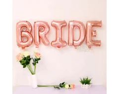 Фолиев надпис - BRIDE в цвят златна роза