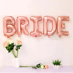 Фолиев надпис - BRIDE в цвят златна роза