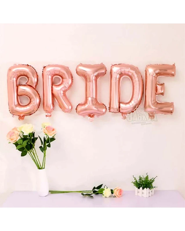 Фолиев надпис - BRIDE в цвят златна роза