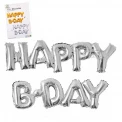 Фолиев надпис от балони „Happy B-Day“ – Сребро