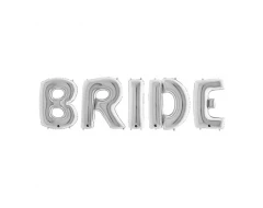 Сребрист фолиев надпис BRIDE