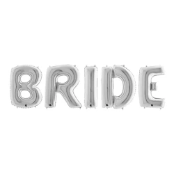 Сребрист фолиев надпис BRIDE