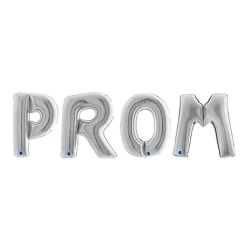 Фолиеви надпис PROM в сребрист цвят