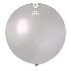Балони гигант с металик ефект в сребърен цвят GM220