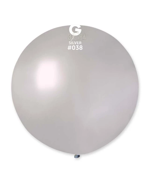 Балони гигант с металик ефект в сребърен цвят GM220