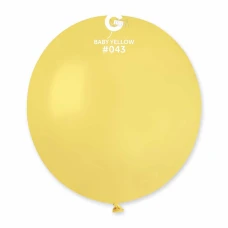 Пастелни балони гигант в цвят бебешко жълто G150 - 5бр
