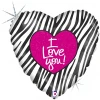 Фолиев балон сърце с надпис I Love You 002