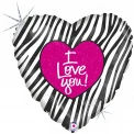 Фолиев балон сърце с надпис I Love You 002