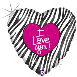 Фолиев балон сърце с надпис I Love You 002