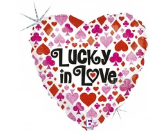 Фолиев балон сърце с надпис I Love You 003