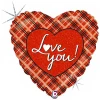 Фолиев балон сърце с надпис I Love You 001