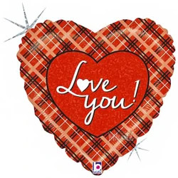 Фолиев балон сърце с надпис I Love You 001